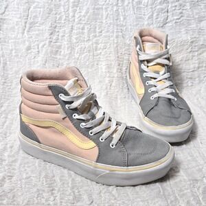 VANS Off The‎ Wall Sk8-Hi Top Racing Apricot Peach Shoes Size Youth 5 Streetwear
